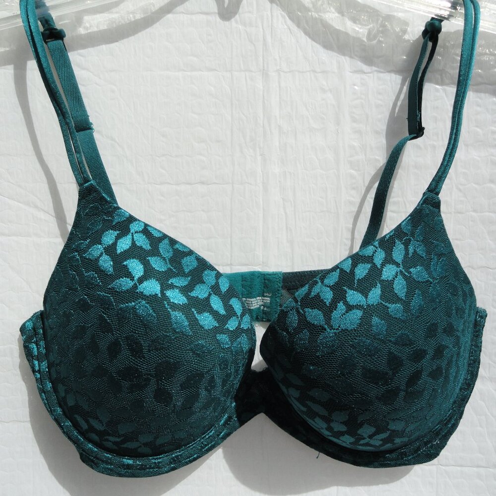 2 for $15 Gilligan & O'Malley Green Bra 34D Underwire Light Padding w-Push